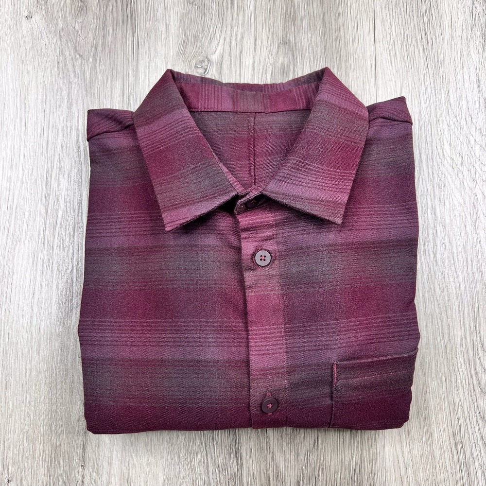 Lululemon Long Sleeve Mason Peak Flannel Shirt Mens Size Large Red Plaid
